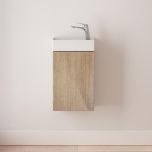 Durovin Bathrooms 400mm Wall Mounted Vanity Unit Include Basin - Soft Close Door - 710mm — 220mm(H-D)- Light Brown