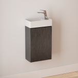 Durovin Bathrooms 400mm Wall Mounted Vanity Unit Include Basin - Soft Close Door - 710mm — 220mm(H—D) - Black